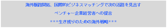 �e�L�X�g �{�b�N�X: �C�O�̘H�J��A���ۓI�r�W�l�X�}�b�`���O�Ŏ��̊��H�����o���x���`���[��ƌo�c�҂ւ̒�***�����c��̂��߂̊C�O�헪***